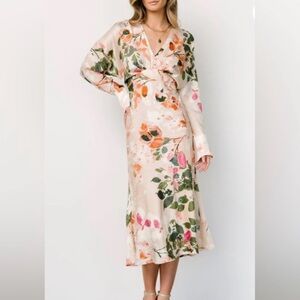 Elegant Floral Long Sleeve Dress
